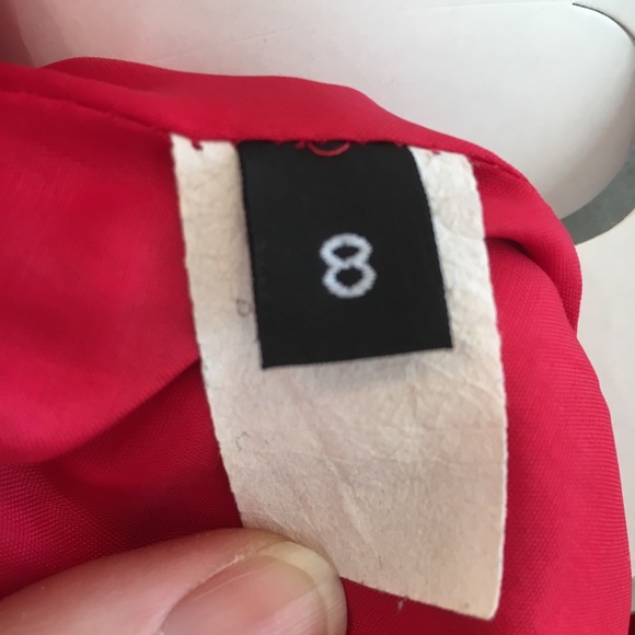 Vintage Y2K Helen Wang Semiformal Strapless Red Floral Shift Dress in Size 8 FUC - Picture 9 of 13